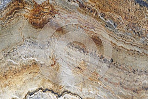 Mineral background. Folded quartzite stone macro detail. Geology