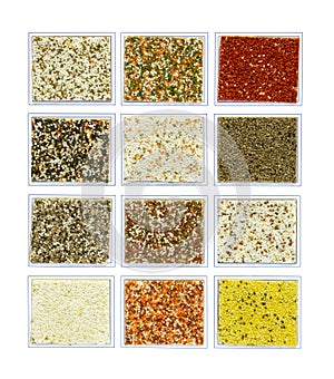 Mineral decorative plaster samples