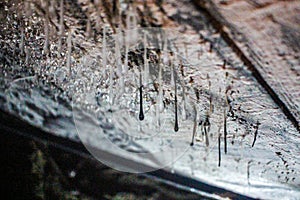 Mineral deposits on the ceiling of Taya Caves, Kanagawa Prefecture, Japan