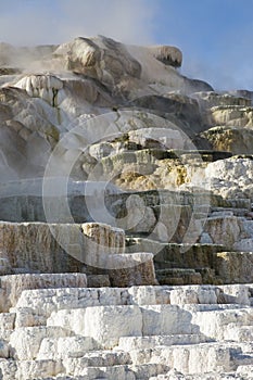 Mineral deposits hot pools mammoth springs