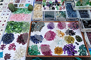 Mineral gemstones in jewelry market