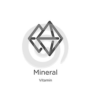 mineral icon vector from vitamin collection. Thin line mineral outline icon vector illustration. Outline, thin line mineral icon