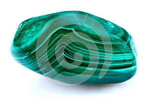 Mineral malachite on a white background