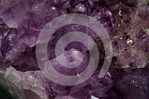 Mineral purple Amethyst crystal quartz texture