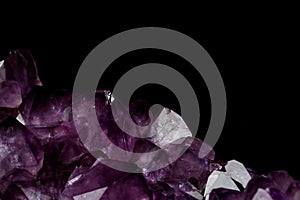 Mineral purple Amethyst crystal quartz texture