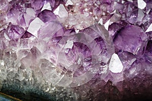 Mineral purple Amethyst crystal quartz texture