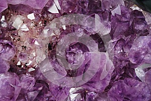 Mineral purple Amethyst crystal quartz texture