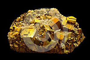 The mineral pyrite, or iron pyrite photo