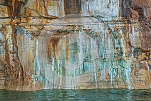 Mineral Stained Cliff Pictured Rocks National Lakeshore