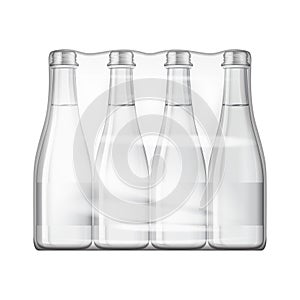 Mineral still or sparkling water bottles set mock up. Isolated on white background