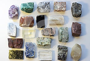 Mineral stones on white background