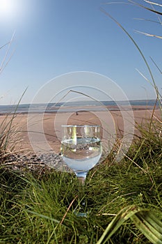 Mineral water on the beach