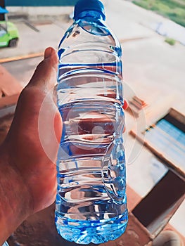 mineral water with blunder background photo