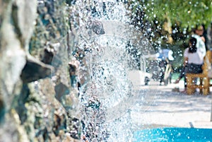 Mineral water flowing from the rocks