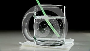 Mineral Water in a Glass Cup