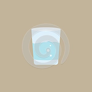 Mineral water glass vector icon isolated on white background