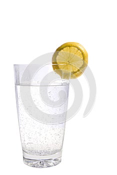 Mineral Water and Lemon Slice