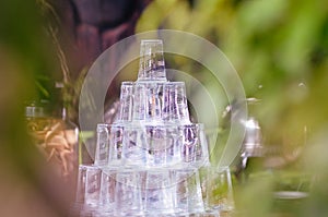 Mineral water plastic glass