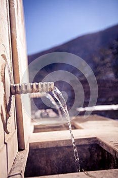 Mineral water spring fountain