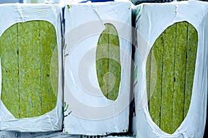 Mineral wool building material for outdoor home insulation