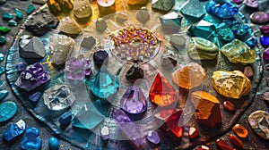 Minerals, Crystals, Semi precious Gemstones, Magic still life for Crystal Energy Healing