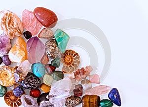 Minerals crystals and semi precious stones photo