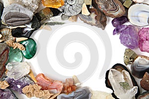 Minerals and gems frame photo