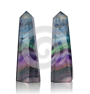 Minerals towers of fluorite quartz gemstones