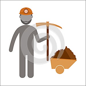 Miners career Flat icon Design. illustrato