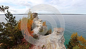 Miners Castle rock at Pictured rocks national lake shore in Michigan upper peninsula photo