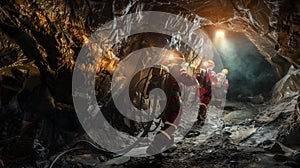 Miners In An Underground Mine
