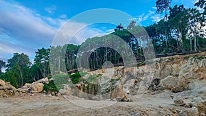 Mines excavate land used for the construction process photo