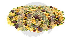 Minestrone soup mix portion on a white background