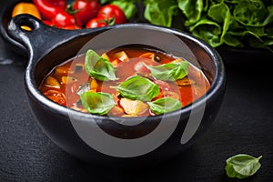 Minestrone soup with vegetables