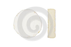 Minever cheese, isolated on white