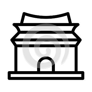 Ming Dynasty Tombs Vector Thick Line Icon For Personal And Commercial Use