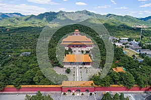Ming Tombs Changling mausoleum in China aerial drone photo