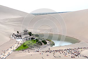 Mingsha Shan Mountain & Crescent Lake at Dunhuang, China