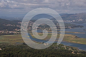 Minho river mouth from mount Santa Trega, in A Guarda, Galicia