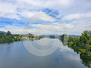 Minho river summer landscape