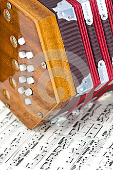 Mini Accordian on Sheet Music