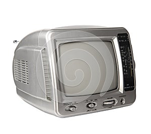 Mini analog television with transistor radio isolated clipping p