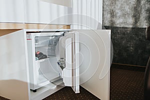 Mini bar in hotel room