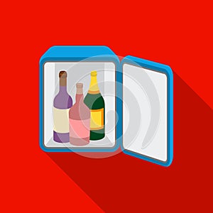 Mini-bar icon in flat style isolated on white background. Hotel symbol stock vector illustration.