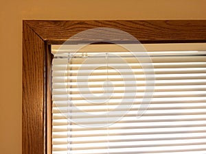 Mini blinds wood window frame