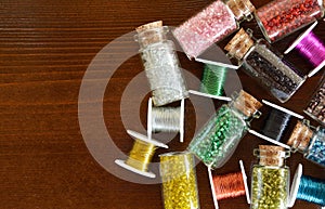 Mini bottles with beads and wire crafts