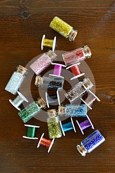Mini bottles with beads and wire crafts