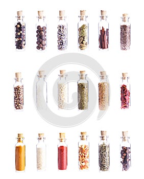 Mini bottles with spices
