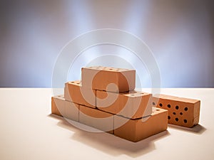 Mini bricks on white background_high