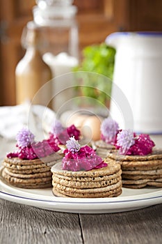 Mini buckwheat pancakes